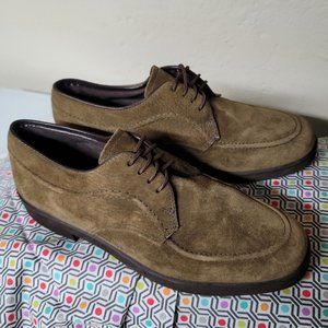 Vintage Hush Puppies Olive Green Suede Oxford Men's 8.5M / Women's 9.5W